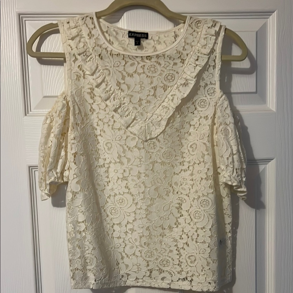 Express Cream Lace Women's Top